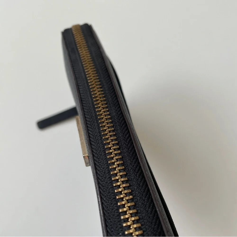 Kate Spade New York Laurel Way Neda Saffiano Leather Zip Around Black Wallet